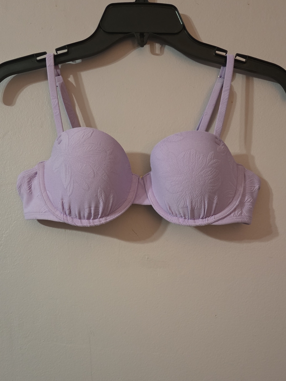 Shade & Shore Light Lavender Floral Molded Push-Up Swim Top 34B
